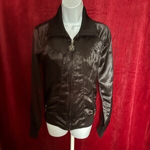 Women’s Satin Bomber Jacket - Black